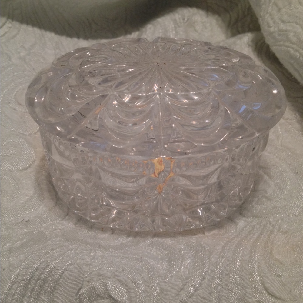 German signed crystal dresser box